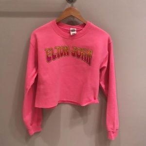ELTON JOHN RETRO NEW SWEATSHIRT CROPPED